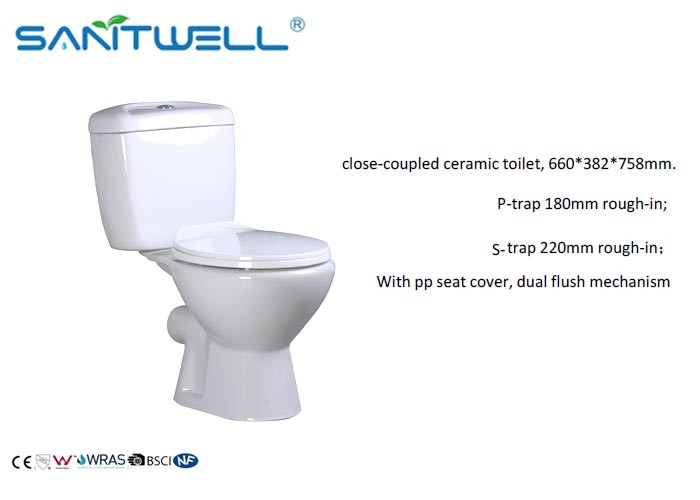 Ceramic Close - Coupled WC Pan Open Back Two Piece White 660*382*758 mm