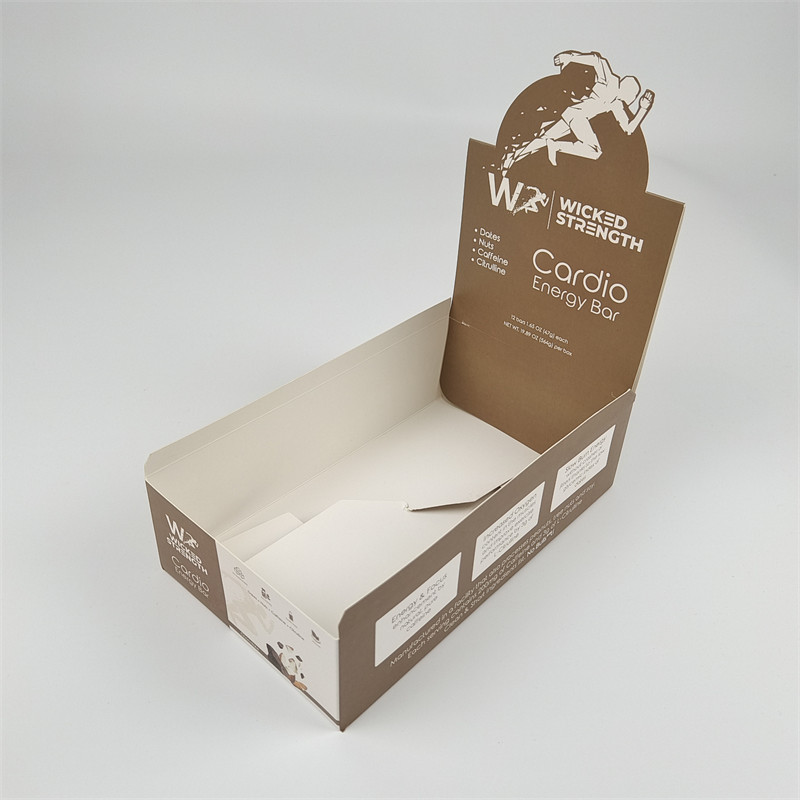 Glossy/Matte Surface Finish Paperboard Display Packaging Boxes For Chocolate Snack Bars
