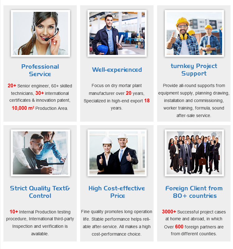 Factory Sale Dry Powder Mortar Production Line Wall Putty Sand Cement Mixing Equipment Ceramic Tile Adhesive Making Machine