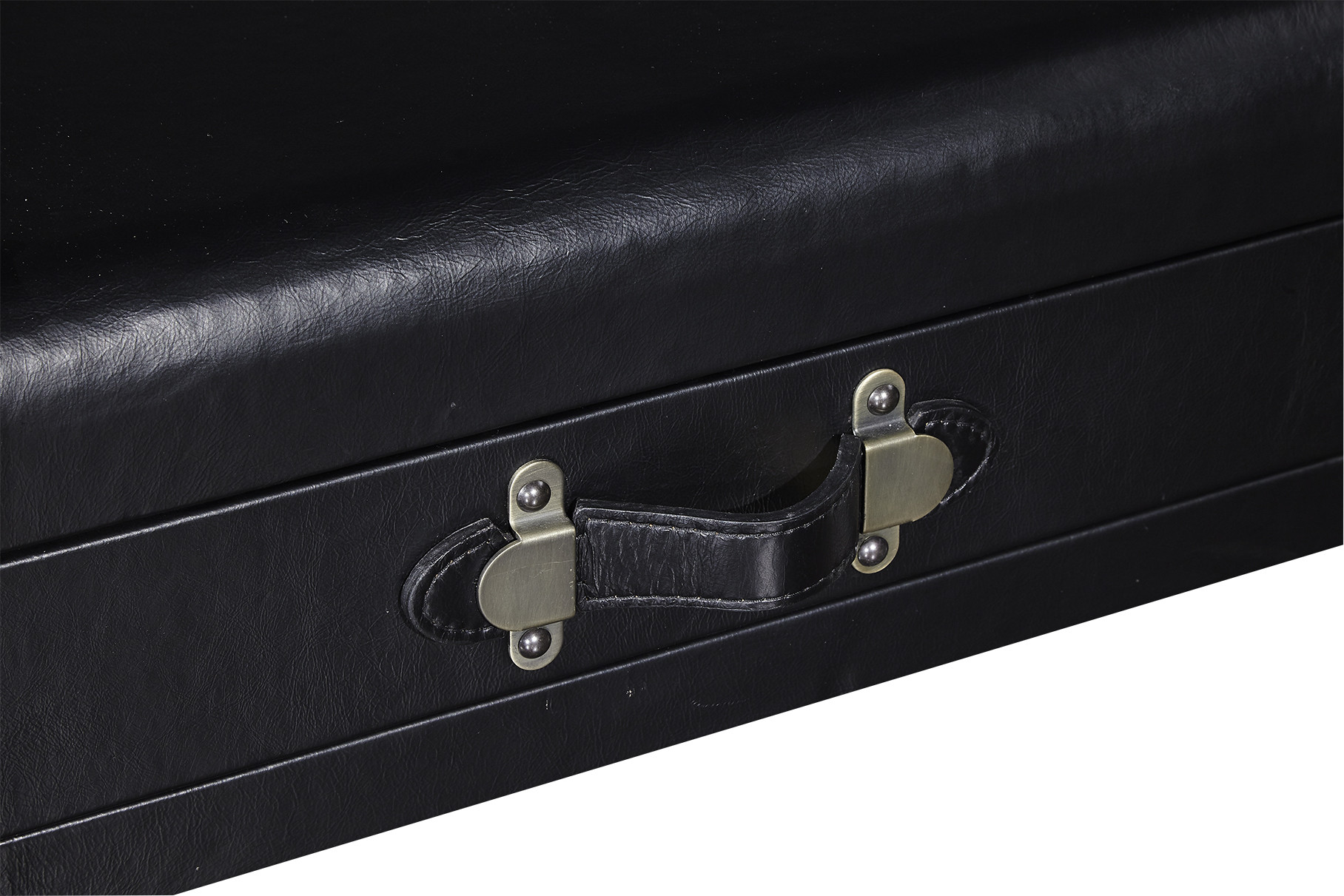 4 Drawers Side Coffee Table Vintage Retro Black Top Genuine Leather For Office
