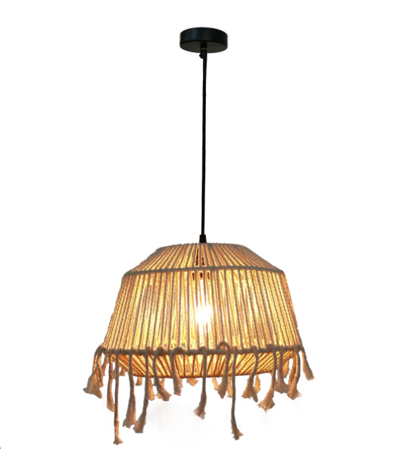 Woven Boho Easy Fit Pendant Shade Round Design Macrame Lantern Cover