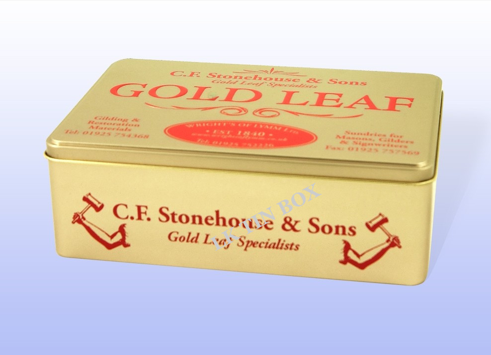 Custom Embossed Rectangle Gift Tin Box With Embossing And Pvc Window
