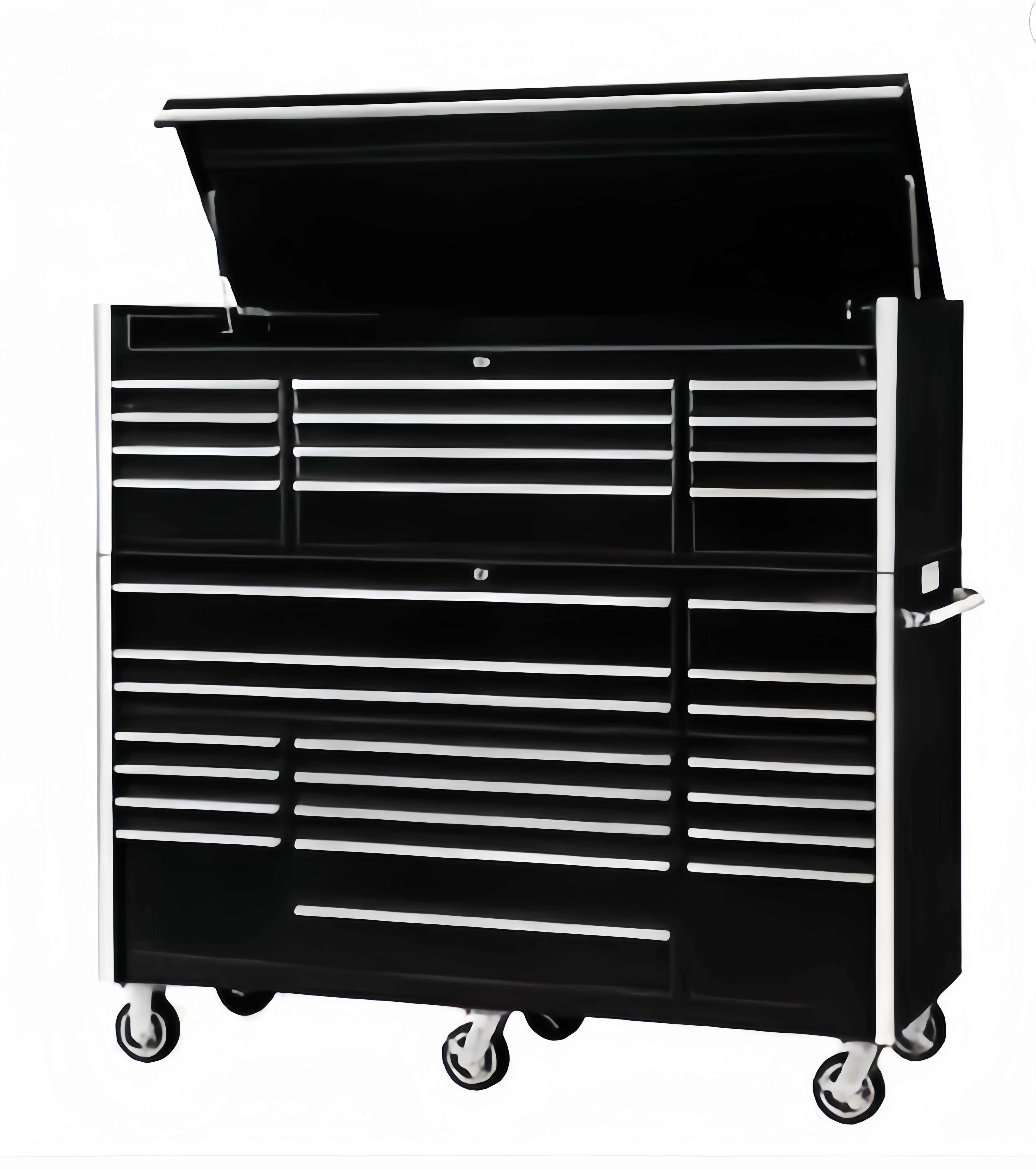 Car Repair Garage Workshop Tool Cabinet System with 15 Drawers and 72" Rolling Storage