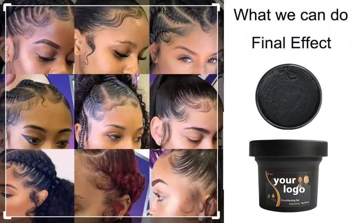 Strong Hold Private Label Long Lasting Edge Control Hair Styling Gel for Matte Look