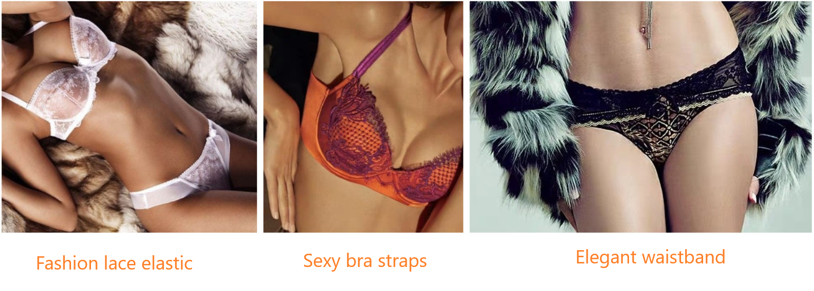 12mm Nylon Lace Webbing Underwear Lady Folding Lace Elastic Trim