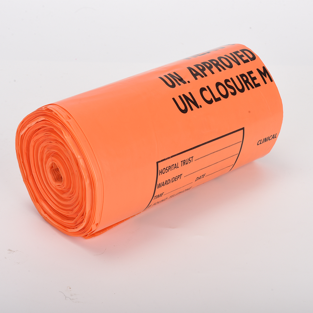 Customized PE Medical Biohazard Waste Bags Perfect Mechanical Resistance And Opacity For Hospital