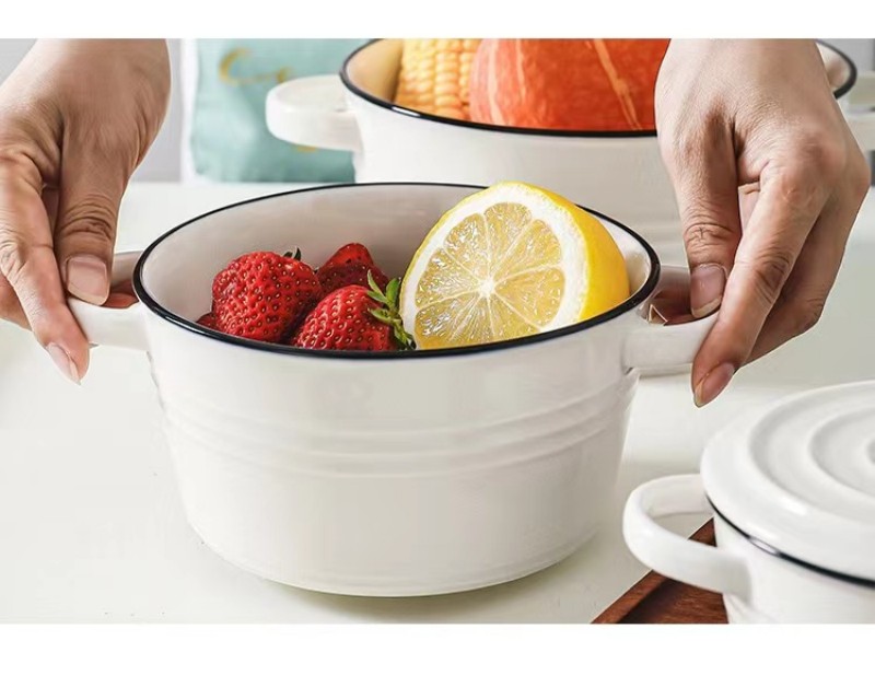 Household Porcelain Ceramic Oven Bowl Nordic Style For Soup Salad Dessert