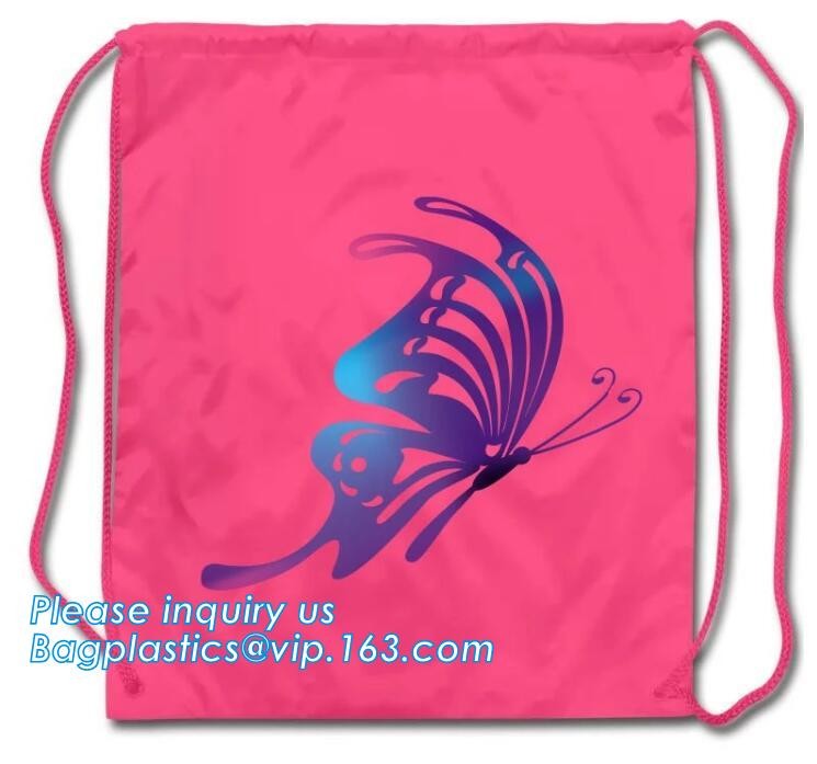 Promotion Custom Eco Friendly Sublimation Polyester Folding Shopping Bag,Promotional Sports Gym Sack Polyester Drawstrin
