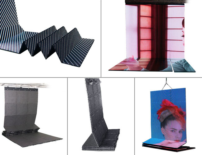 Slim Foldable LED Screens Pixel Pitch 6mm Flexible Video Screen Wall 320W / Sqm