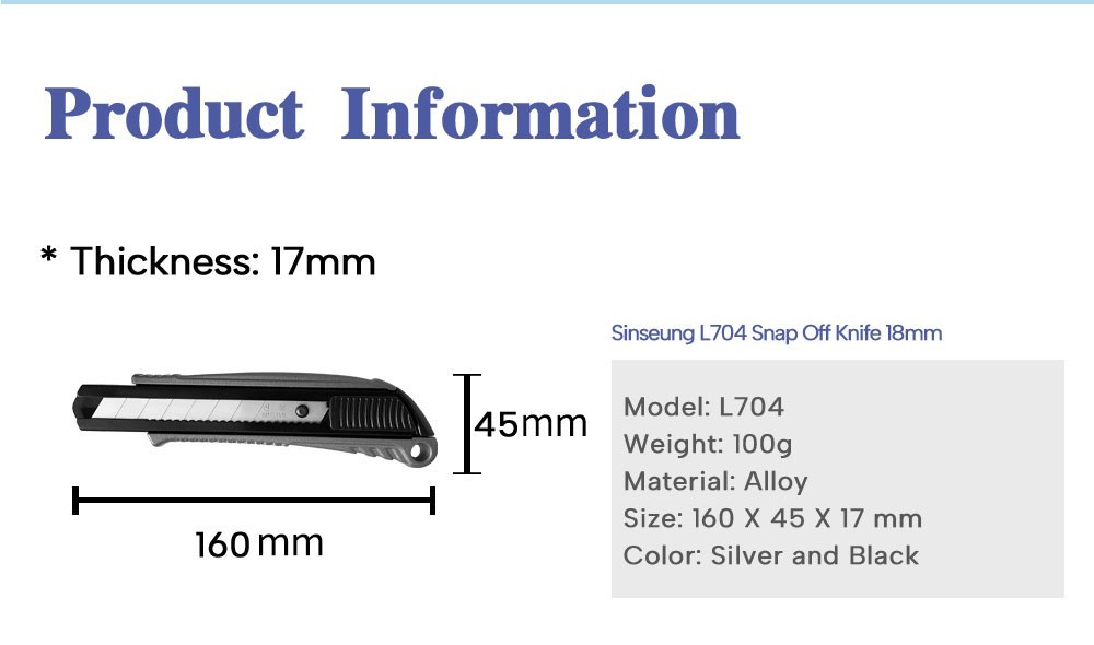 18mm Snap Off Utility Blades Knife Heavy Duty Work Ergonomic Design