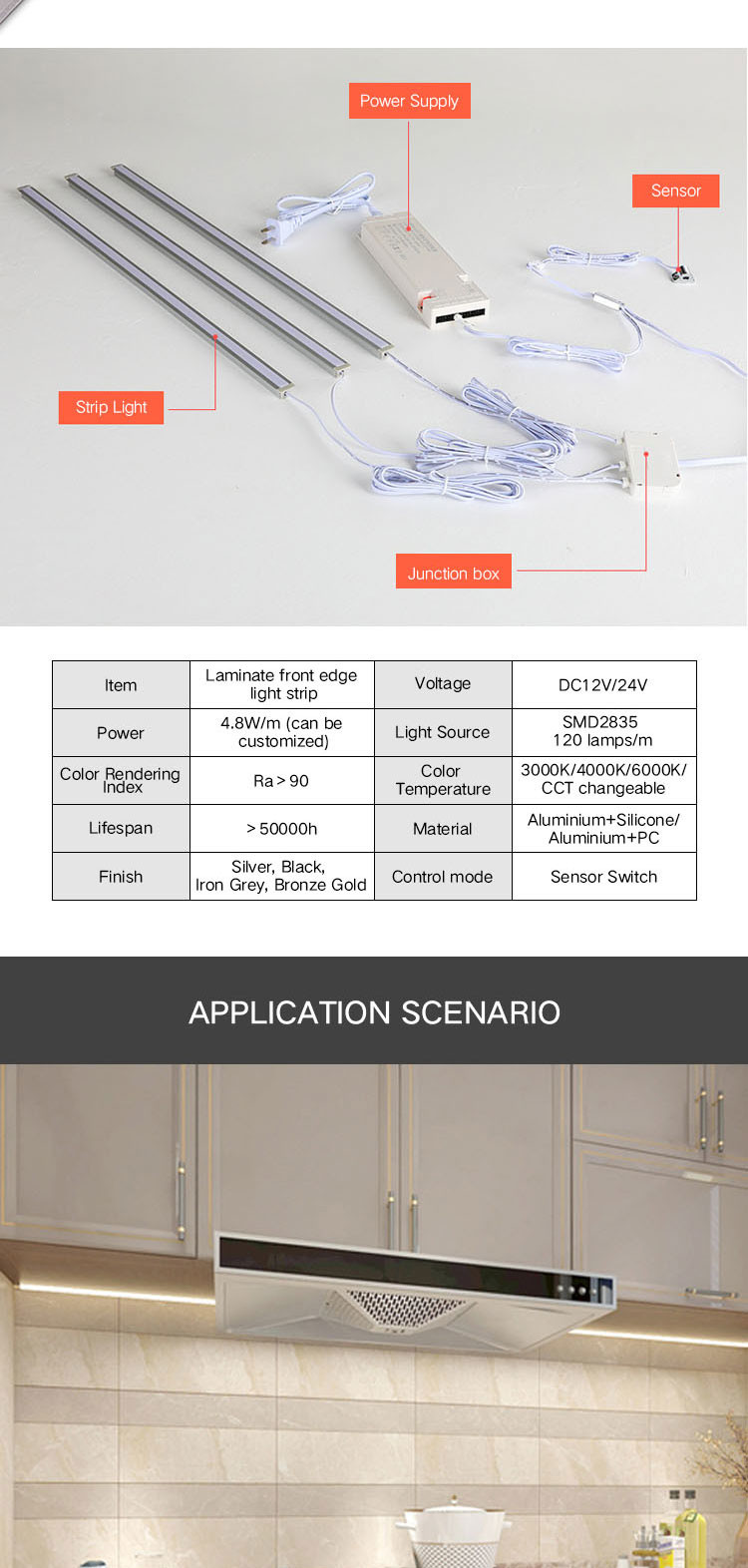 120lm LED Under Cabinet Kitchen Cabinet Lighting Inside Home Kitchen Corner Light
