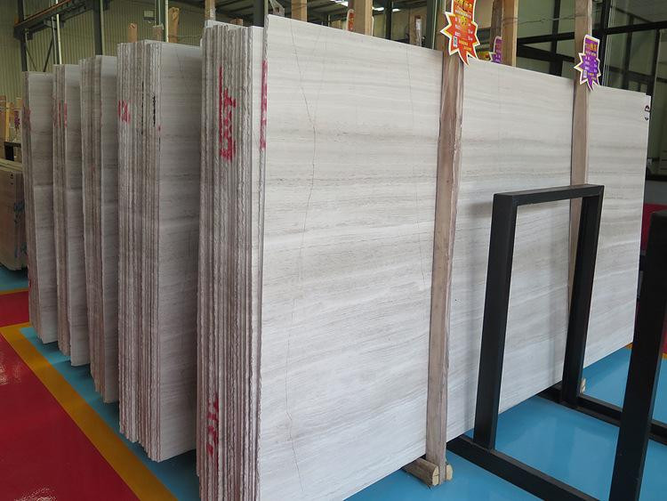 Wear Resistant White Wood Vein Marble Slabs & Tiles For Wall & Floor Covering