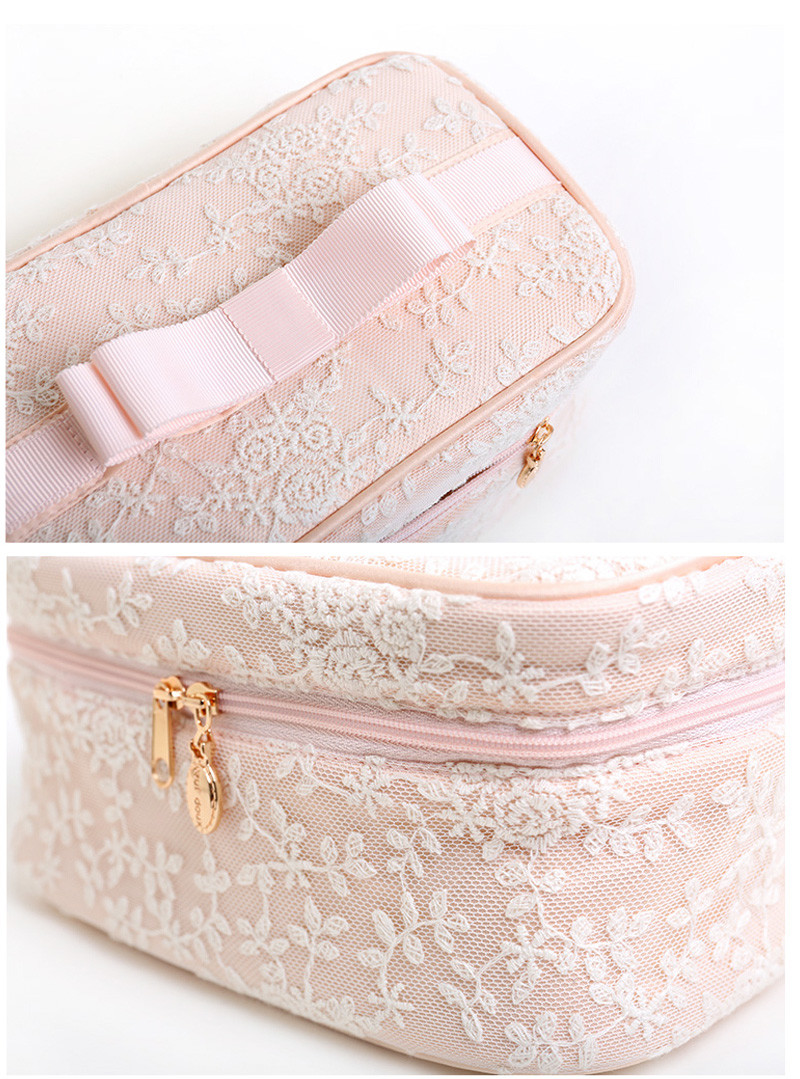 uxury Lace Cylinder Bucket Make Up Artist Case Travel Foldable