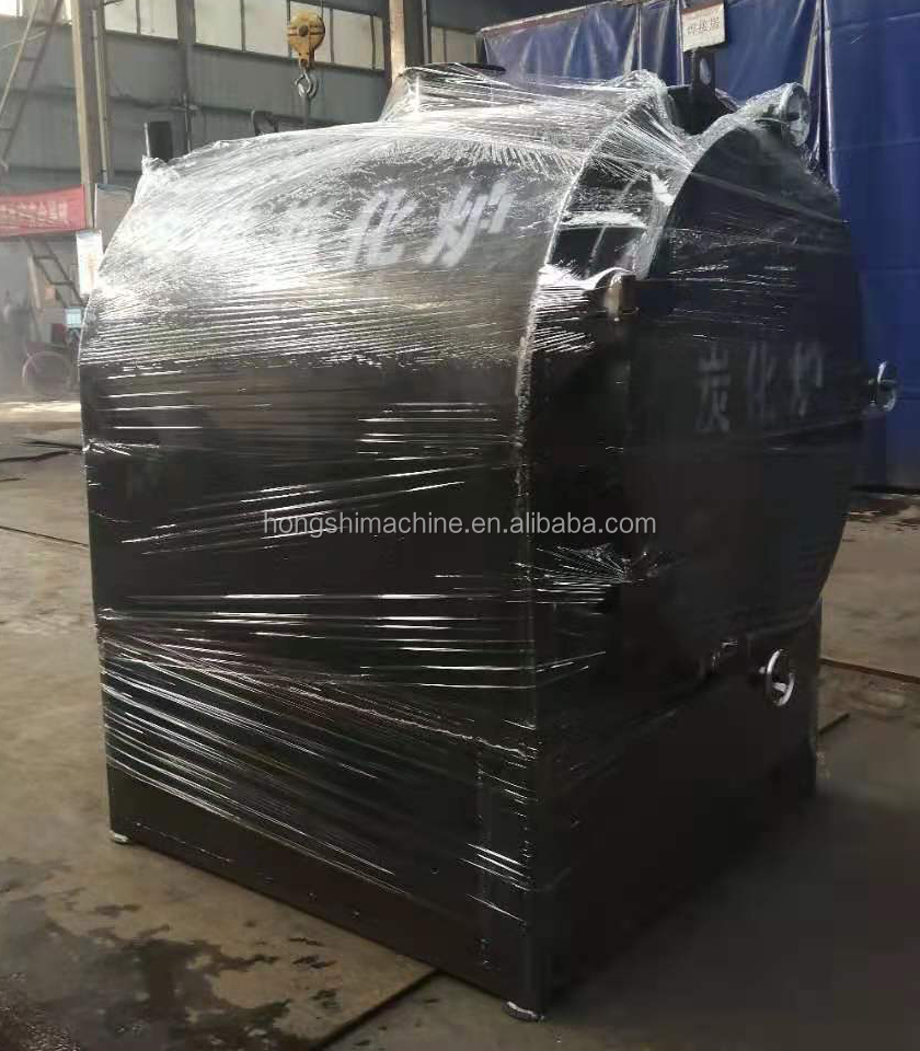 Horizontal Wood Log Carbonization Stove , Bamboo Charcoal Carbonizer Furnace Oven