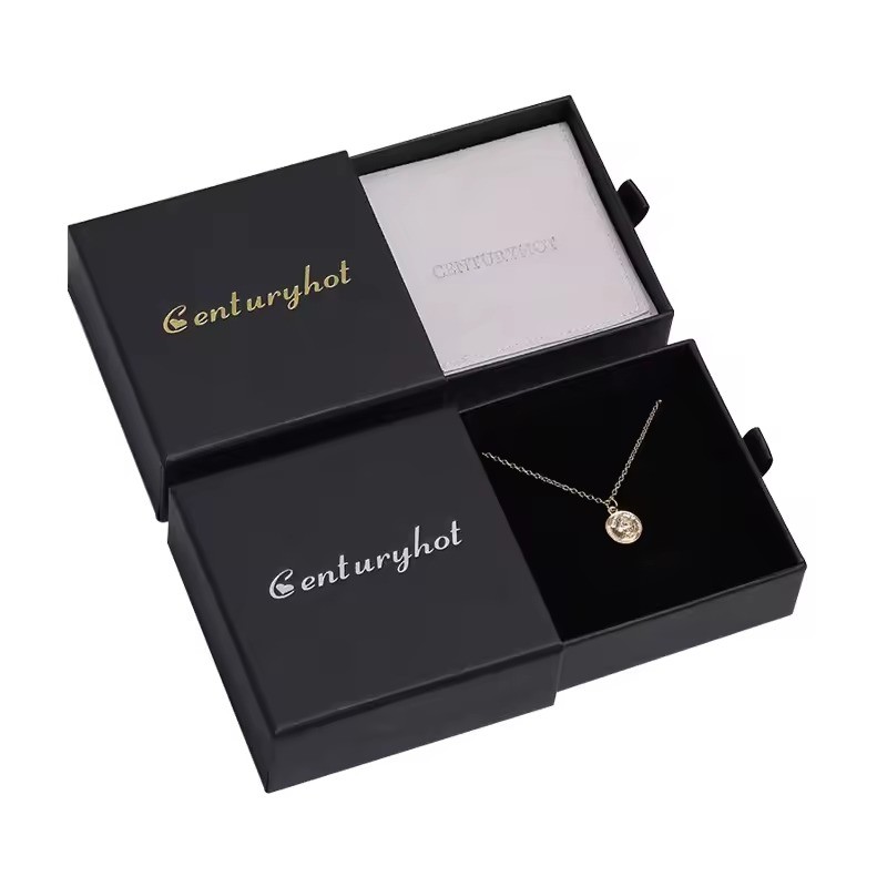 Rigid Cardboard Sliding Jewelry Box With Foam Insert And Fashionable Design