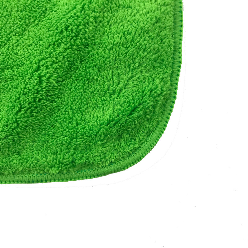 Polyester Polyamide Microfiber Cleaning Cloth Green Coral Fleece 30x30
