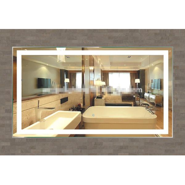 Modern Rectangular Silver Led Behind Mirror 110X80 Cold White Wall Vanity Mirror With Lights