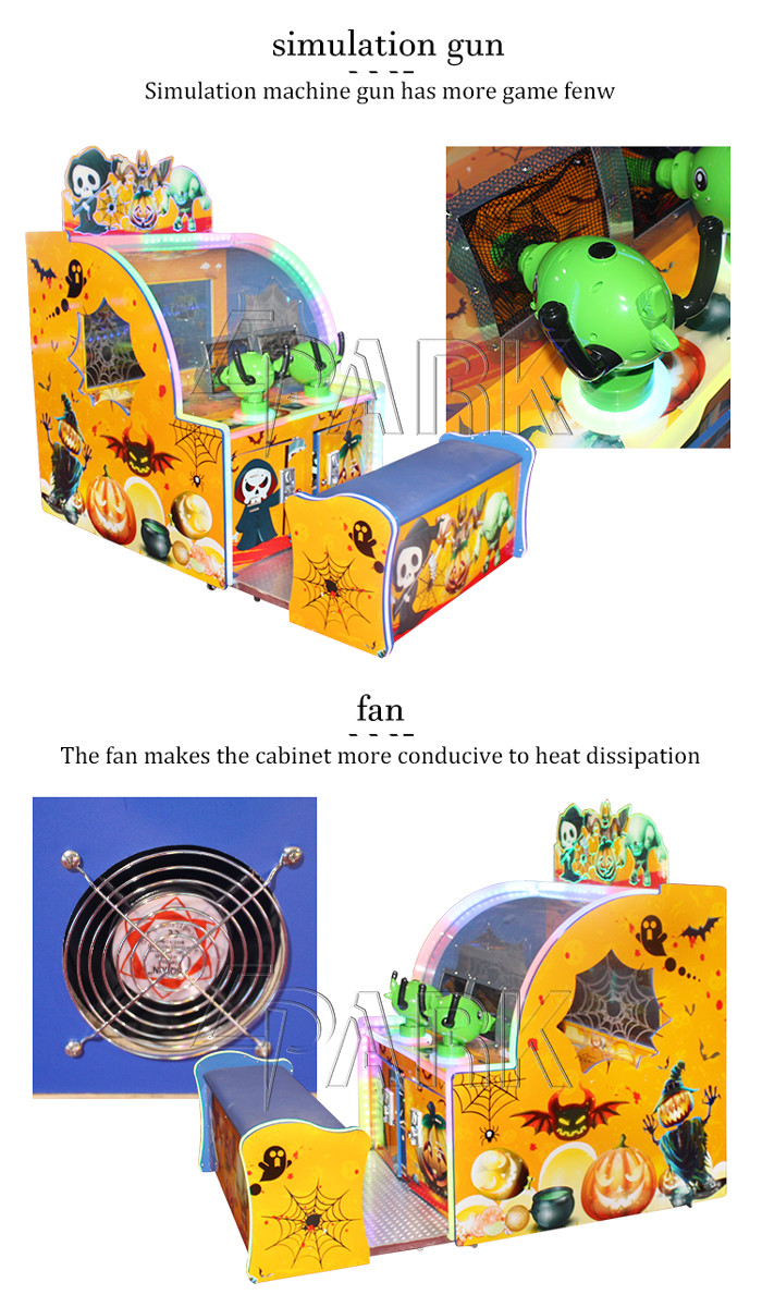 Spooky Ball Shooting Amusement Arcade Machines Coin Operated Kids Game Machine