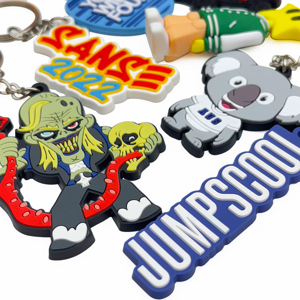 Custom Pvc Keyrings 3D Silicone Kawaii Cartoon Anime Rubber Keychain