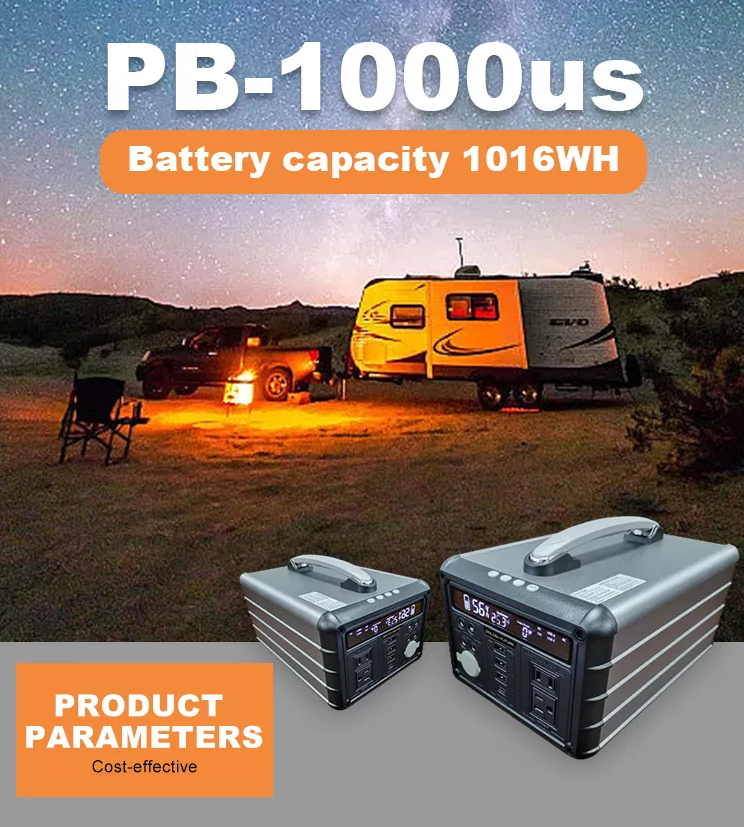 Large Capacity 1000W Solar Generator Portable Power Station Lithium Ion Battery Type 1016Wh