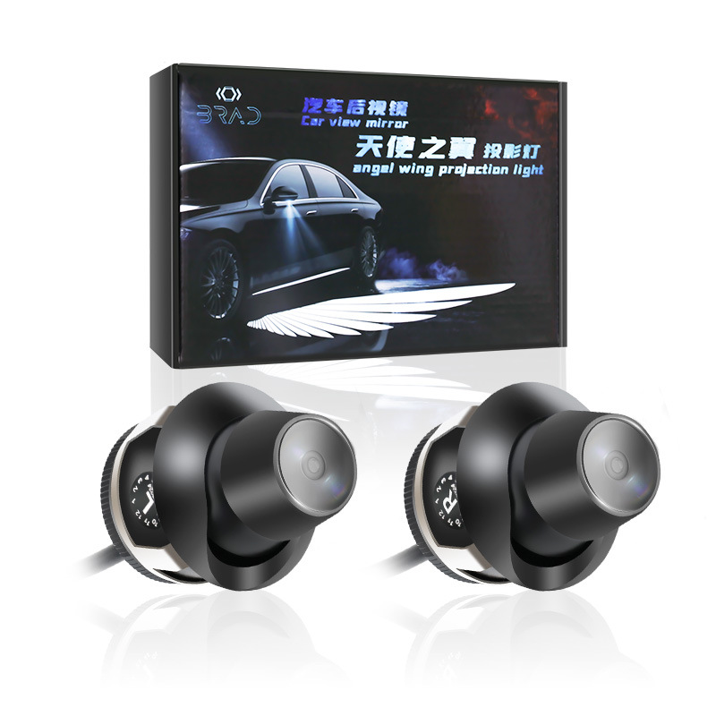 White Angel Wing 12V Universal Car LED Rearview Mirror Door Welcome Light