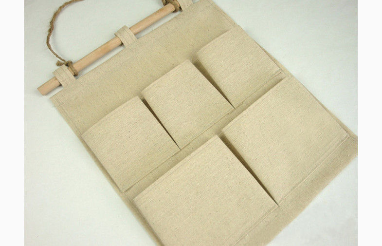 Canvas Fabric Hanging Travel Organizer Bag Two Layer Customized Size