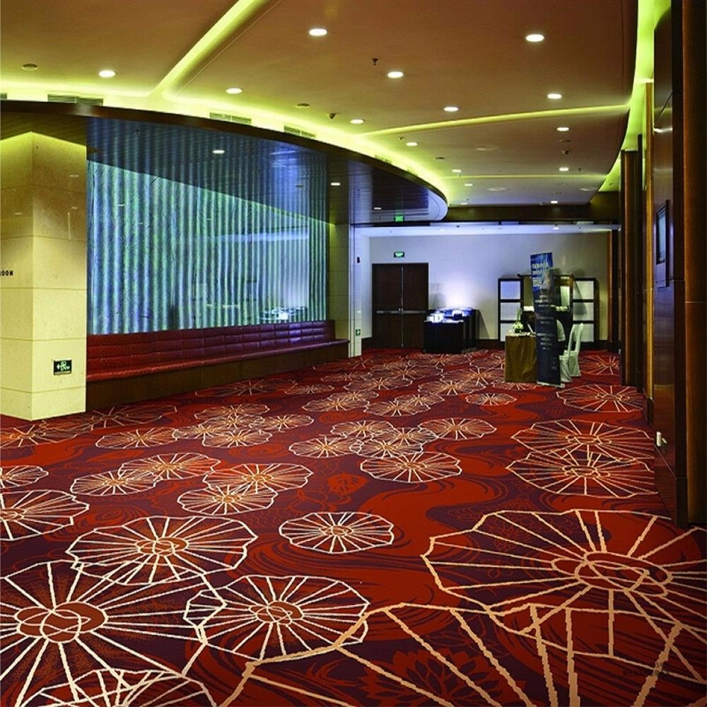 Red Axminster commercial boardroom carpet