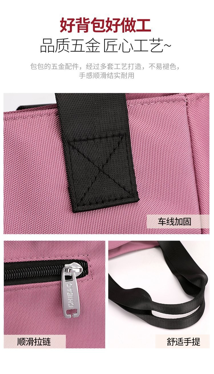 Women'S Waterproof Nylon Tote Bag Custom Logo Ladies Handbags Zipper