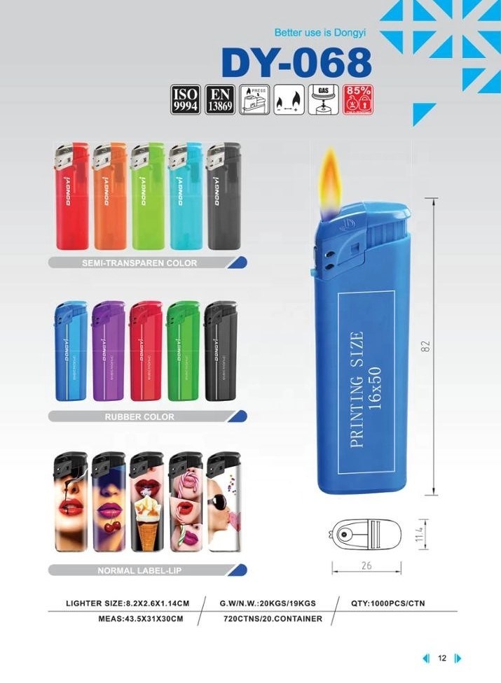 Dy-068 Type Plastic Electronic Disposable Gas Lighters