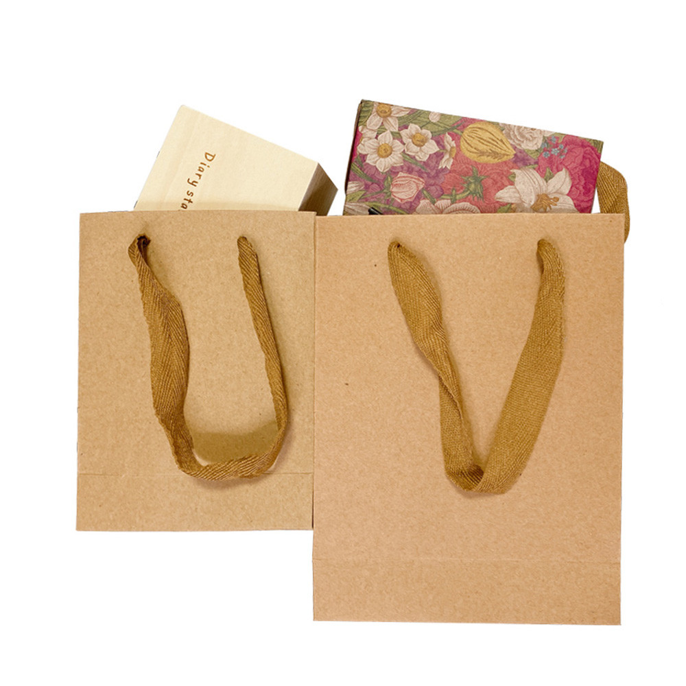 SGS Gold Foil Stamping Recycled Kraft Paper Bags