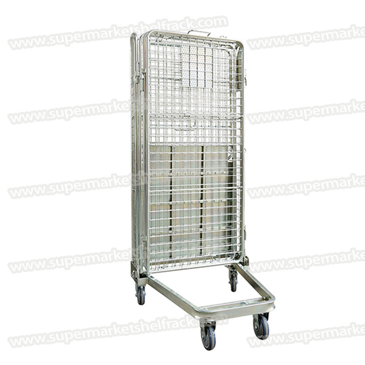 Warehouse Steel Wire Logistics Trolley Container Storage Cages