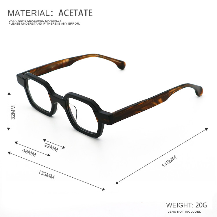 Retro Fashion Personality Acetate Optical Glasses Frame Unisex MR 98022