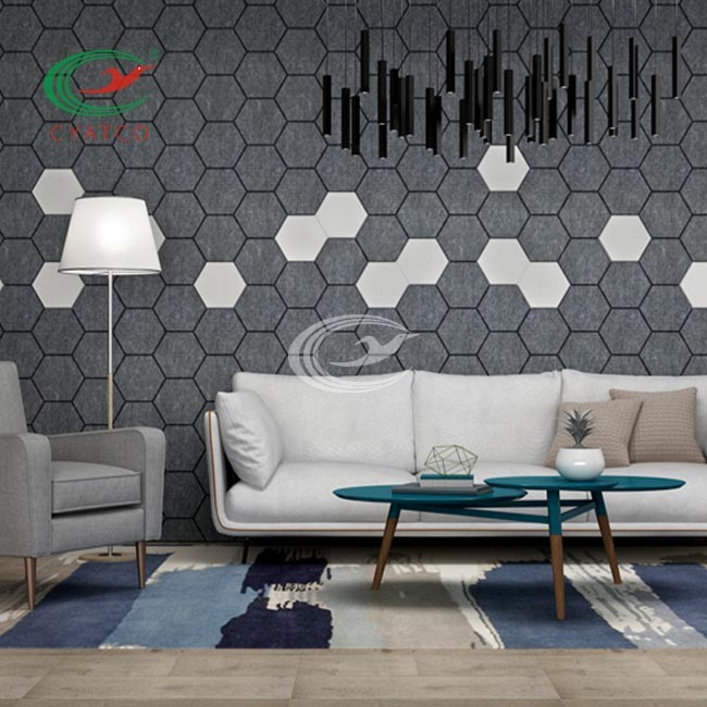Multiscene Sound Absorbing Panels Hexagon Lightweight Odorless