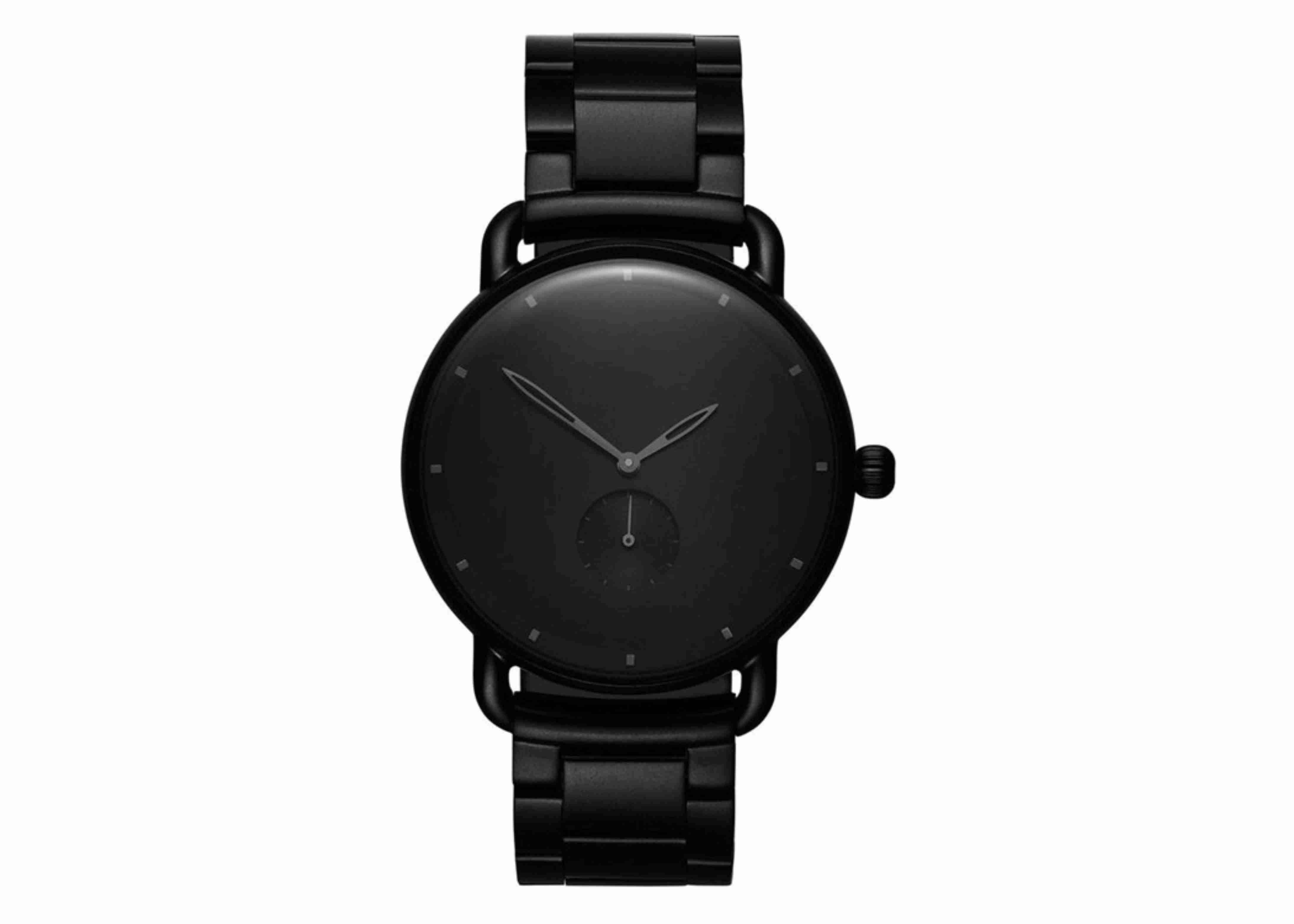 All black chain band mens stainless steel watches private label watch