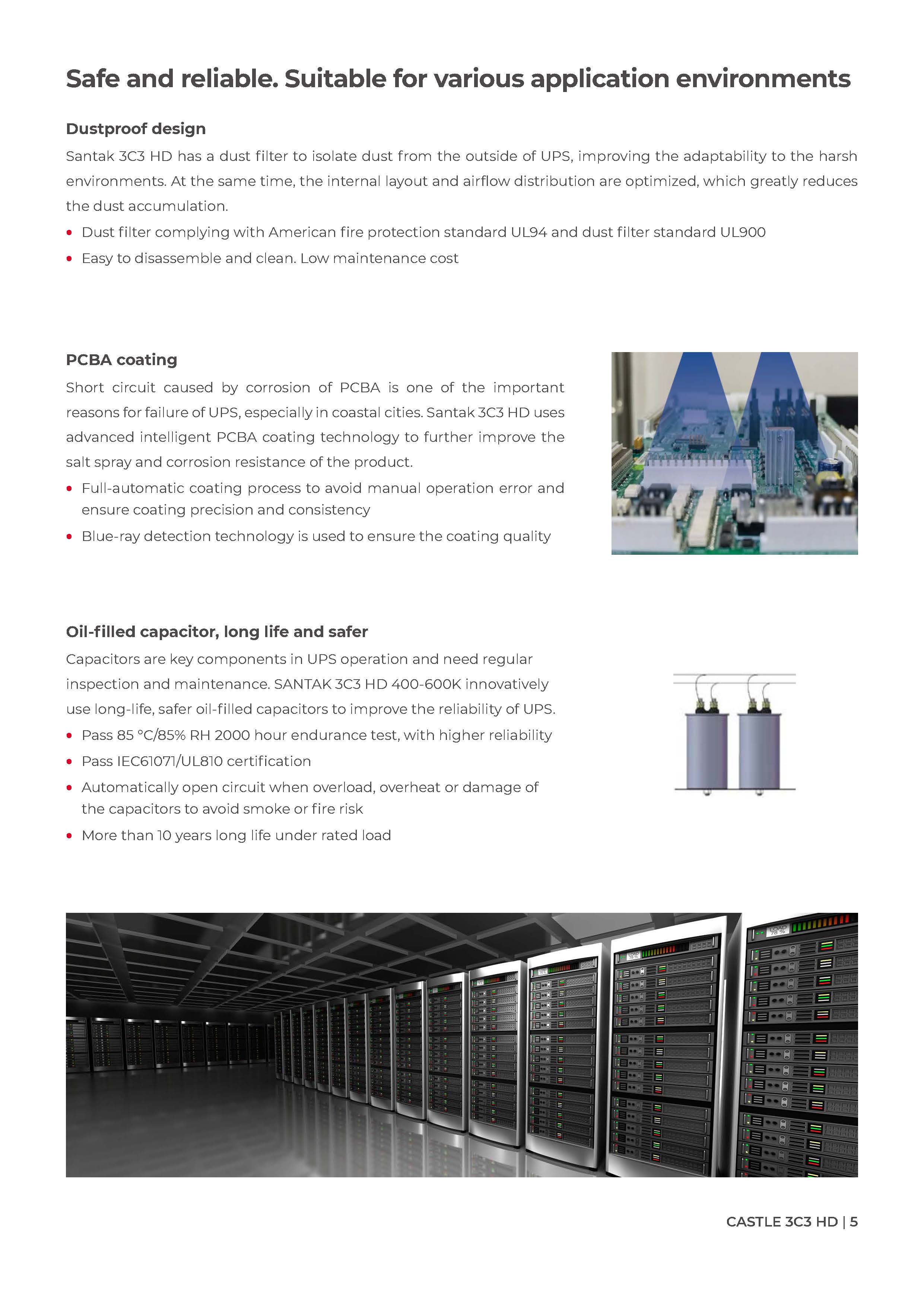 On-line Santak Castle 3C3 HD UPS 300KVA 400KVA 500KVA 600KVA 400V for Data Center Needs