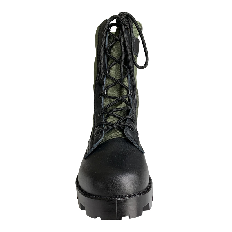 Comfortable Men's Green Hiking Boots with Durable Rubber Sole and Oxford Leather