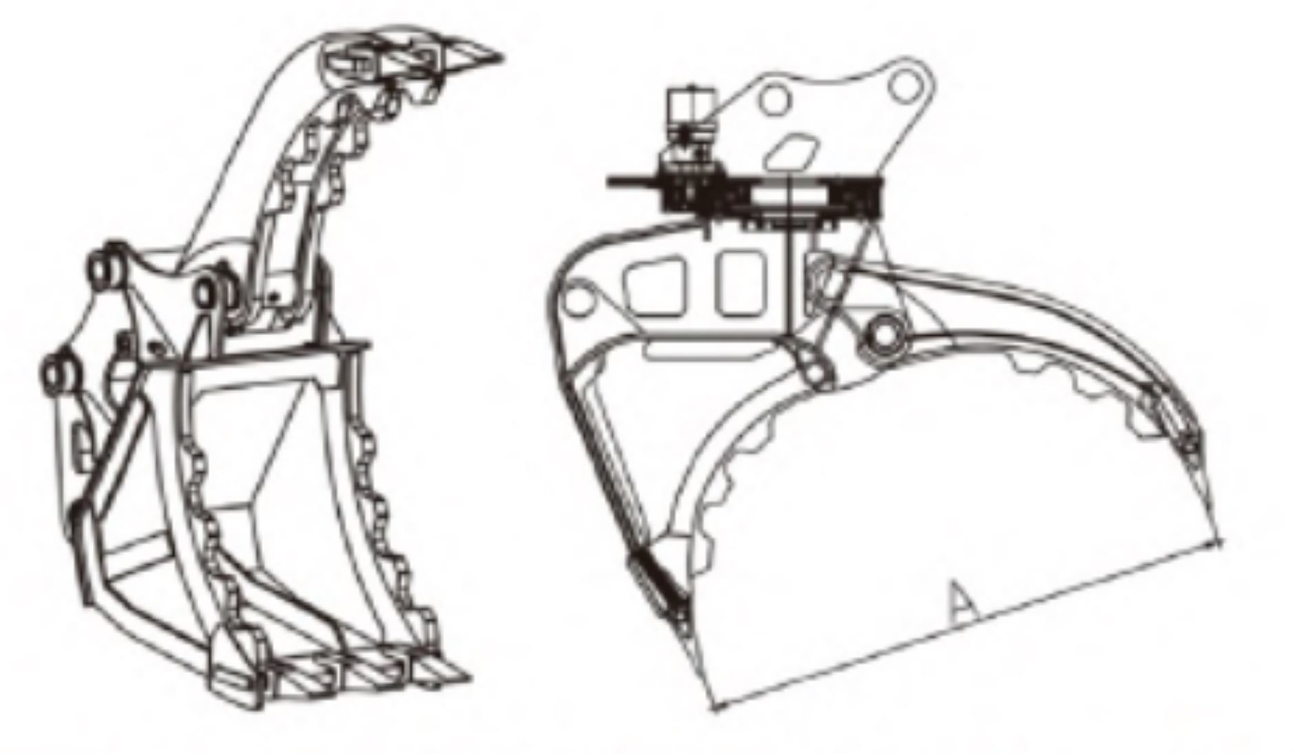 High Durable Steel Excavator Grapple Bucket 4 Tons 6Tons Excavator Thumb Screw