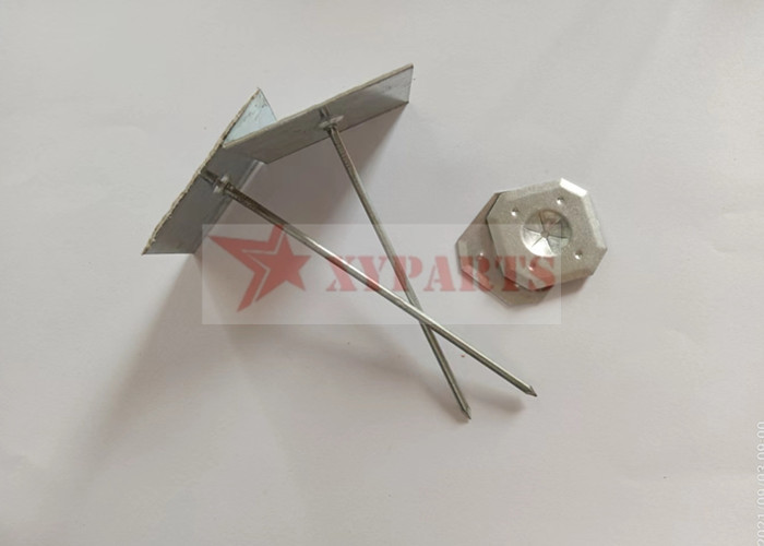 12ga Mild Steel Fixing Rockwool Insulation Fasteners Hanger Nails With Double Side Tape