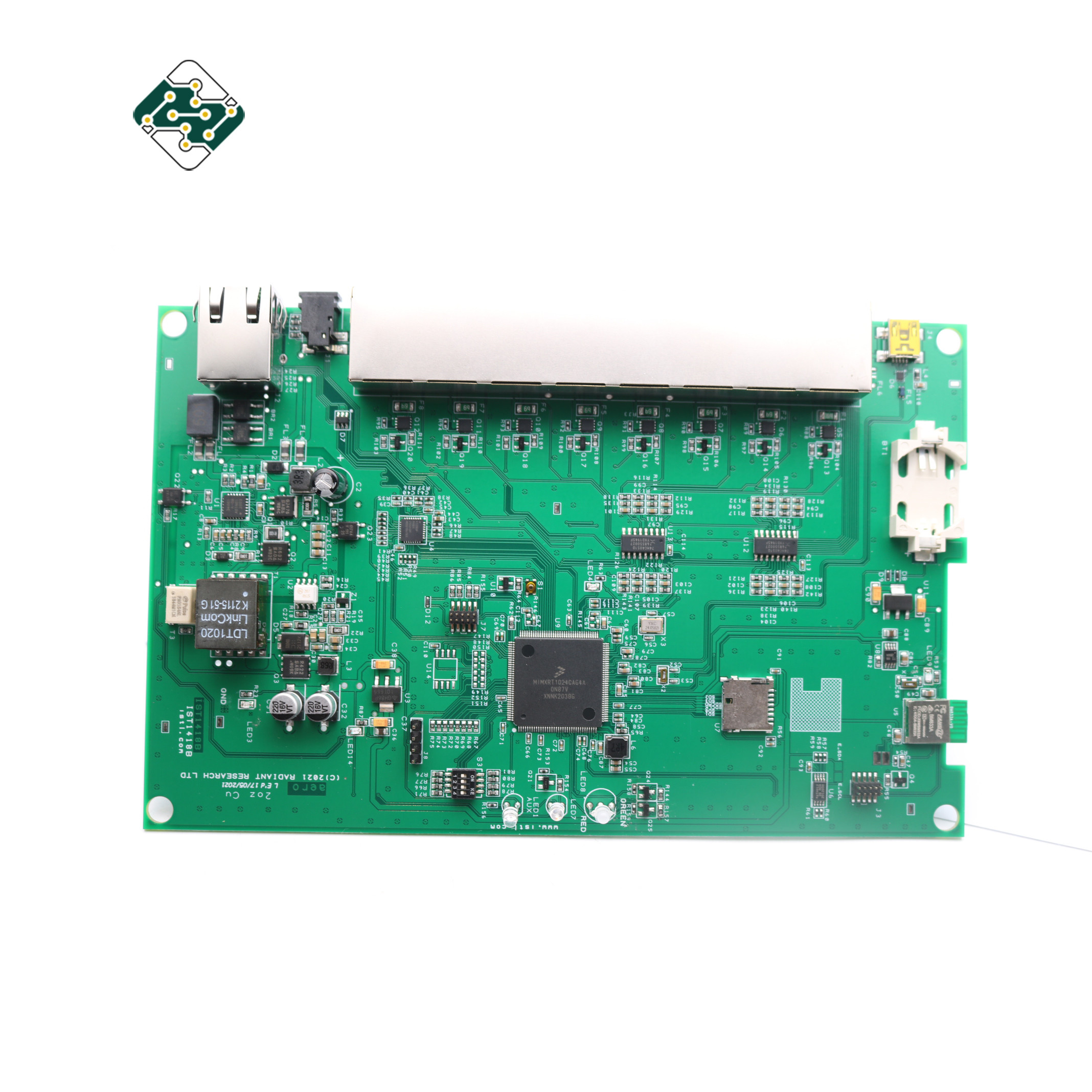 Automotive Green PCB Cable Assembly Circuit Board Width 0.075mm