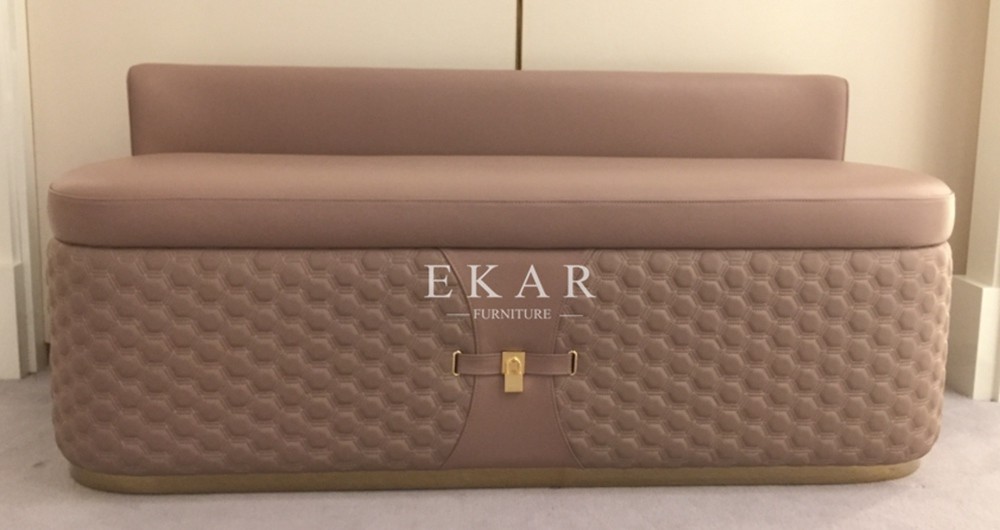 Pink Leather Bedroom Ottoman Bed End Stool Bench W002B18