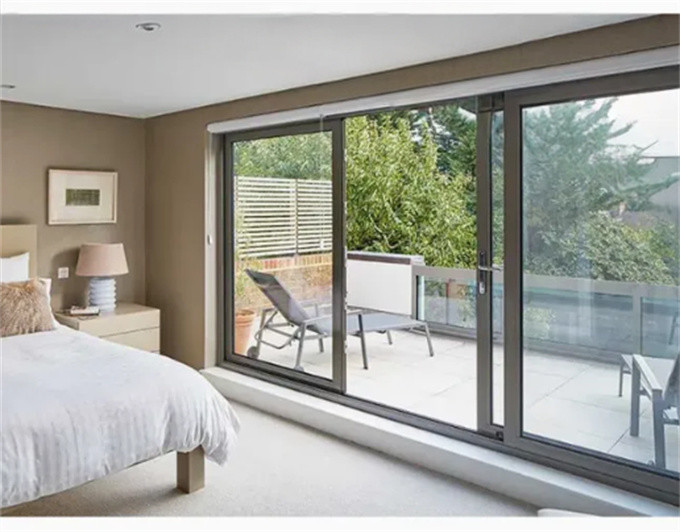 Minimalist Design Style Aluminum Alloy Sliding Doors For Exterior Environment