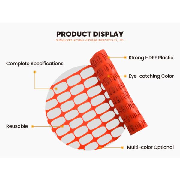 Plastic Safety Security Fence Orange Plastic Safety Snow Safety Barrier Mesh