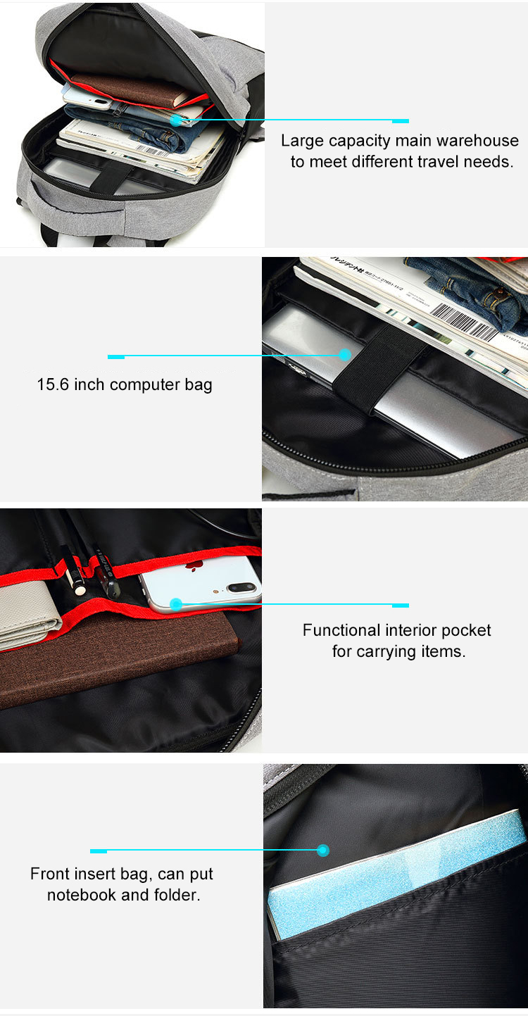 Zipper Closure 16.5 Litre Waterproof Backpack With USB Charger