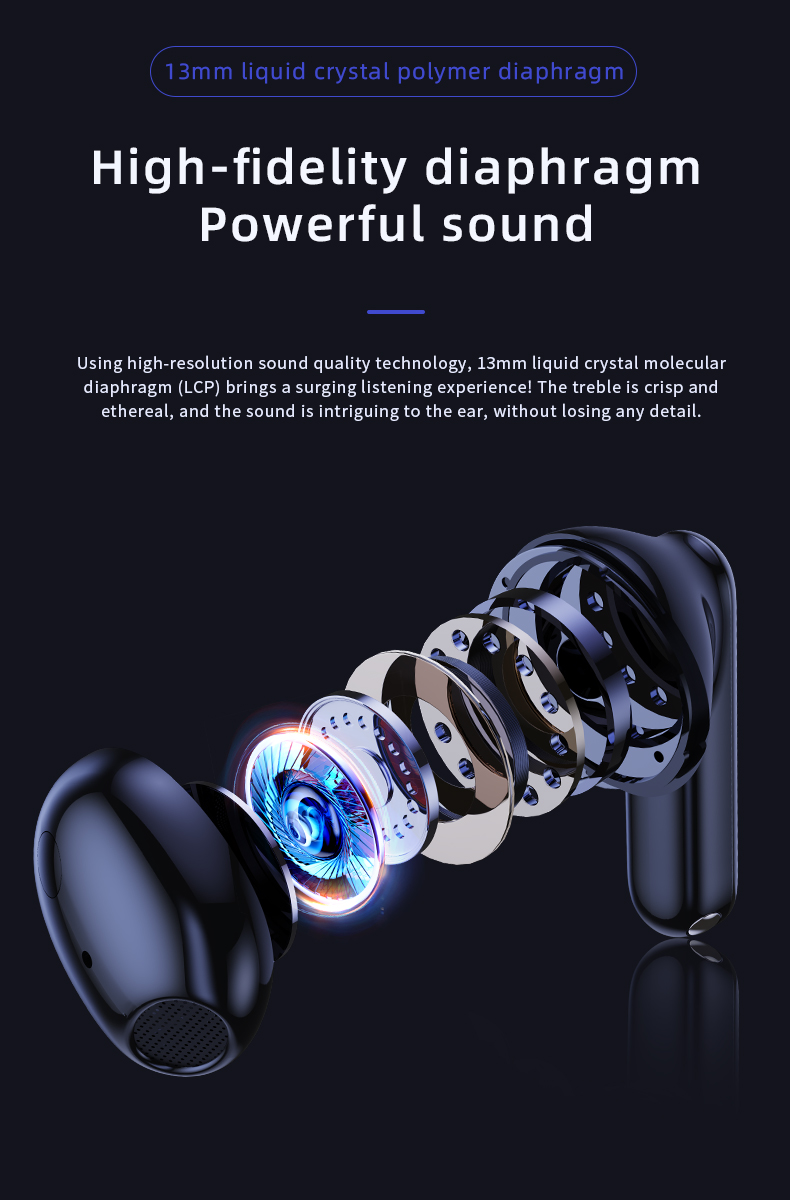 Mini Headset for Phone Calling and Music Newest Two Mic ENC True Wireless Earphones
