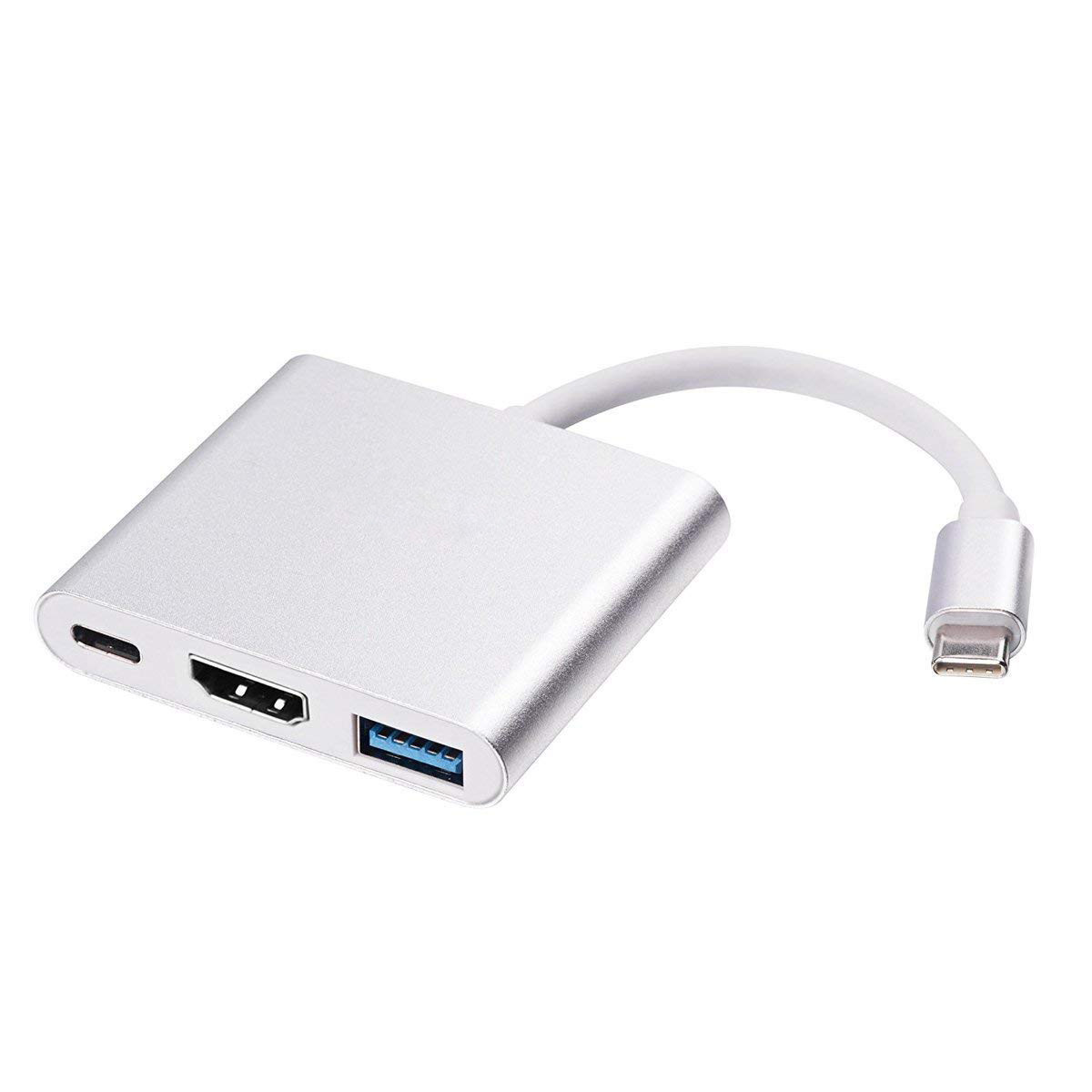 USB C to Adapter, USB 3.1 Type C to 4K Adapter with USB 3.0 and Charging Port for MacBook Chromebook Pixel