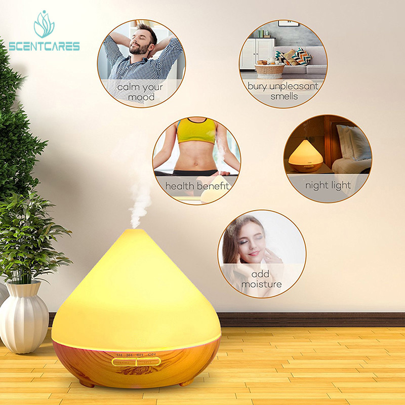 Ultrasonic Wood Grain 300ML Essential Oil Diffuser