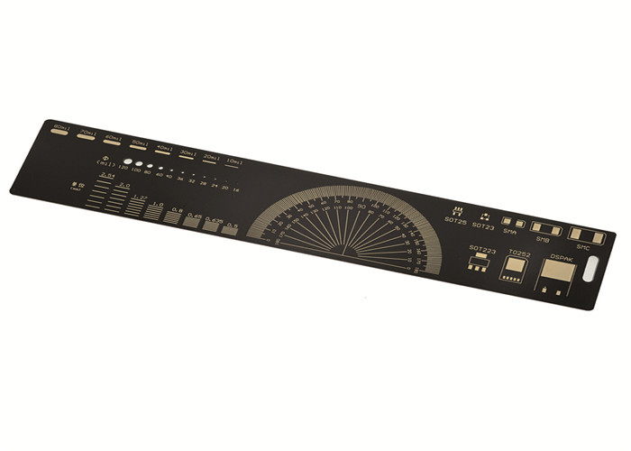 PCB 20CM Ruler Soldering Measuring Tool For Electronic Component Surface Mount Black Color