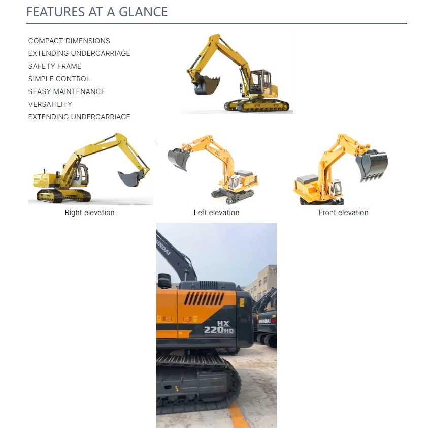 High Performance HX220HD Excavator Durable Construction Machinery Heavy Duty Digging Earth Moving
