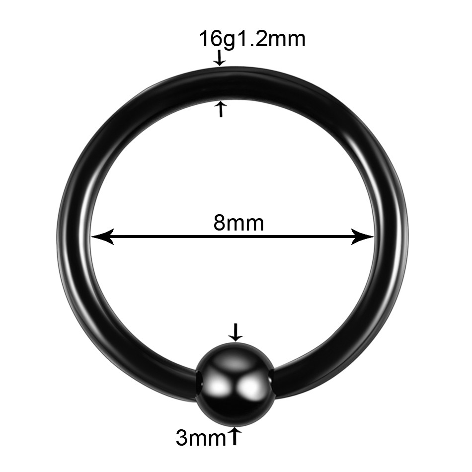 Steel Black Seamless Hinged Nose Hoop Septum Clicker Piercings Heart Star Lip Labret Ring Ear Cartilage Tragus Sexy Jewe