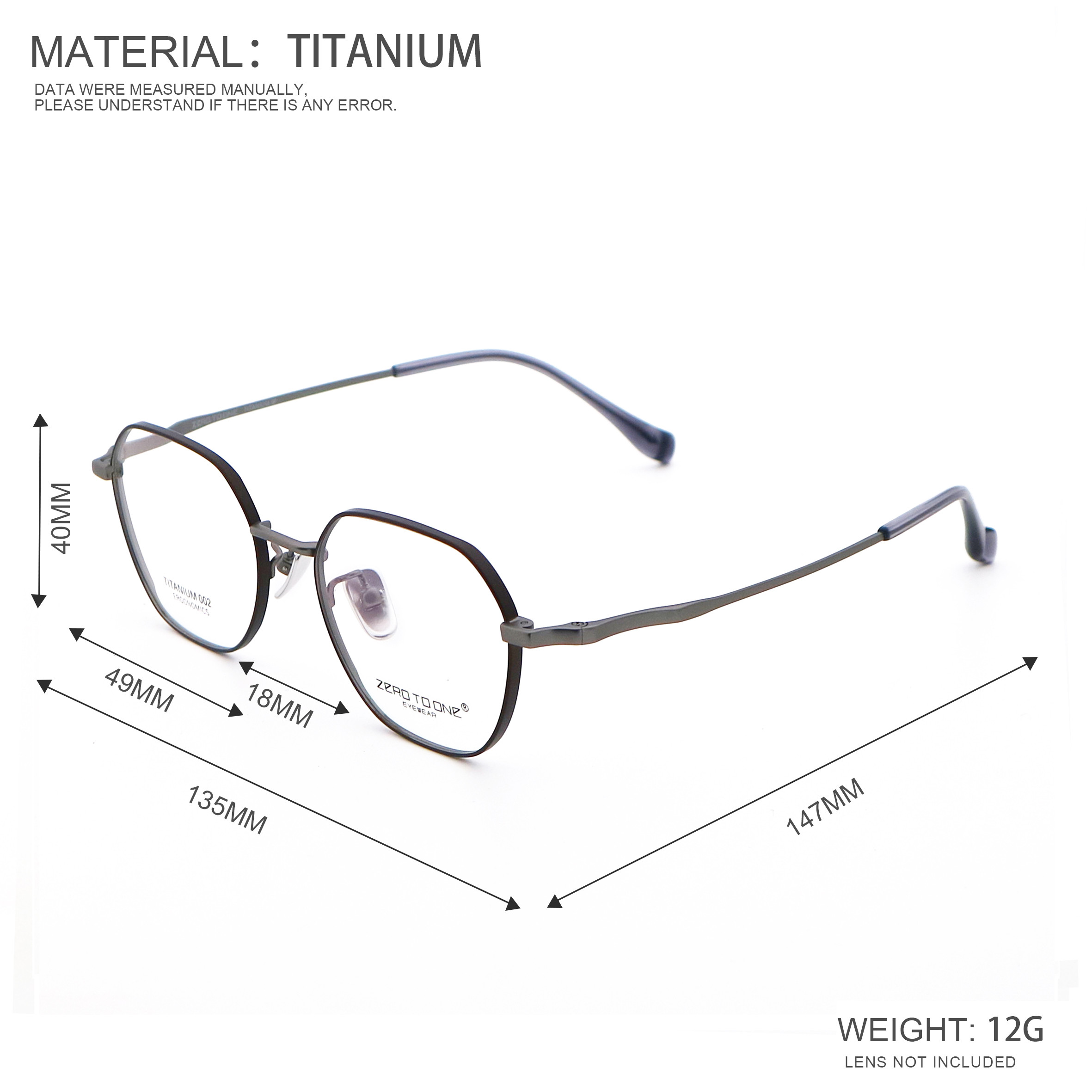 Various Colors Polygons IP Plating Bate Titanium Glasses Frames